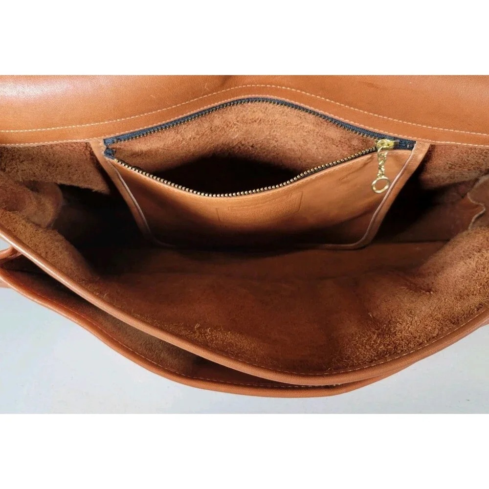 VTG Coach Morgan Briefcase 7105 British Tan Cowhide Leather Messenger Bag 90s